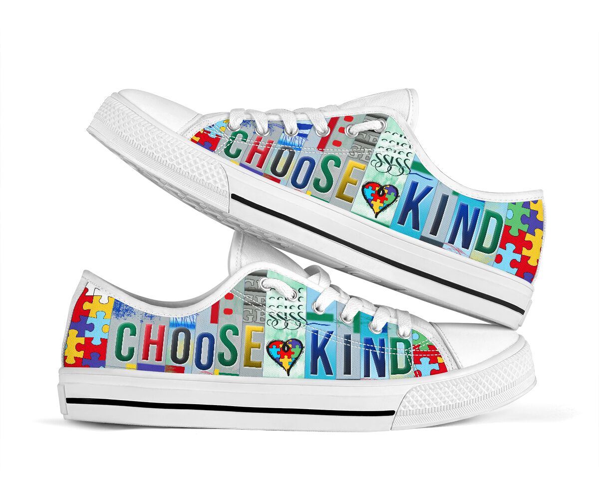 Choose Kind Autism Awareness Low Top Shoes 0622
