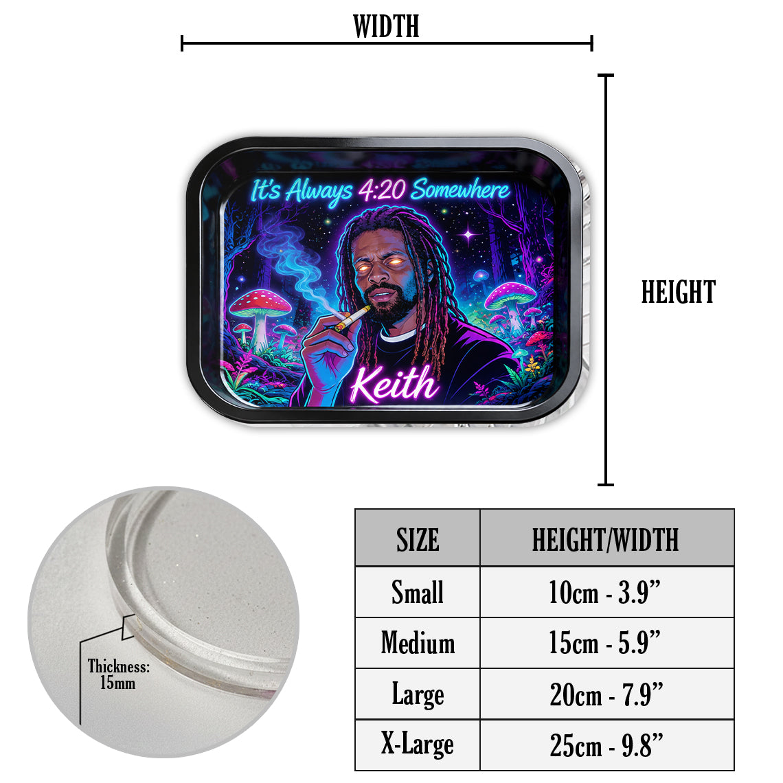 Custom Rolling Tray & Lighter Set From Any Photo - Personalized Weed Catch-All Tray With Lighter