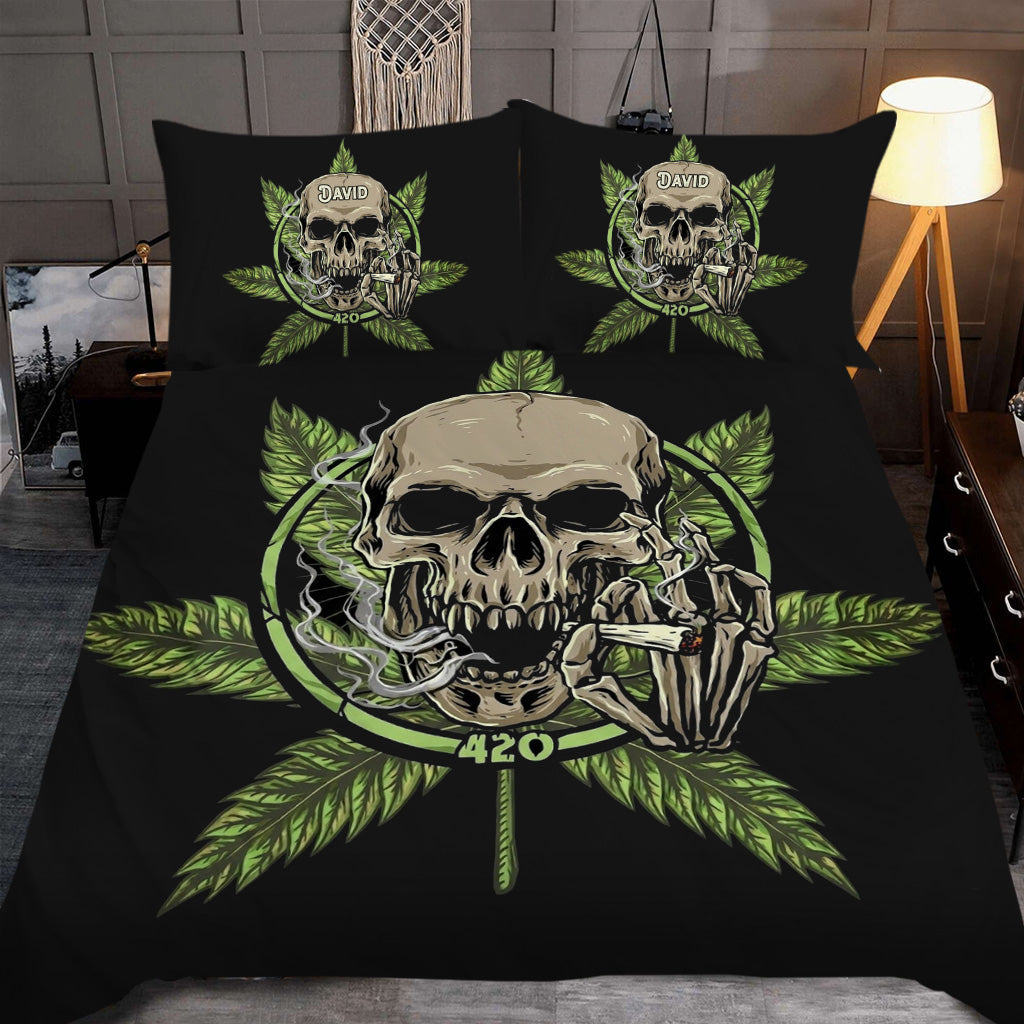 Art Skull Bedding Set - Personalized Weed Bedding Set