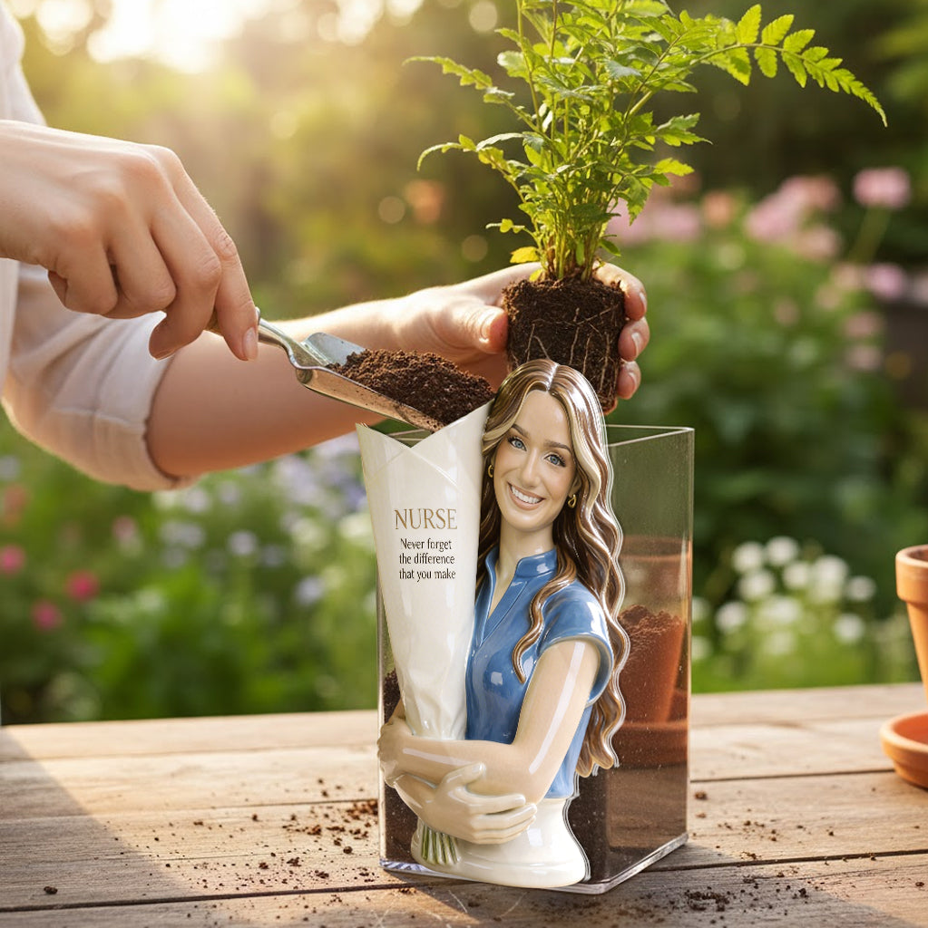Custom Any Photo - Personalized Nurse Acrylic Pot