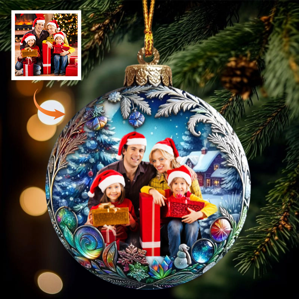 Custom Family Photo Christmas Ornament - Create Magical Holiday Memories!