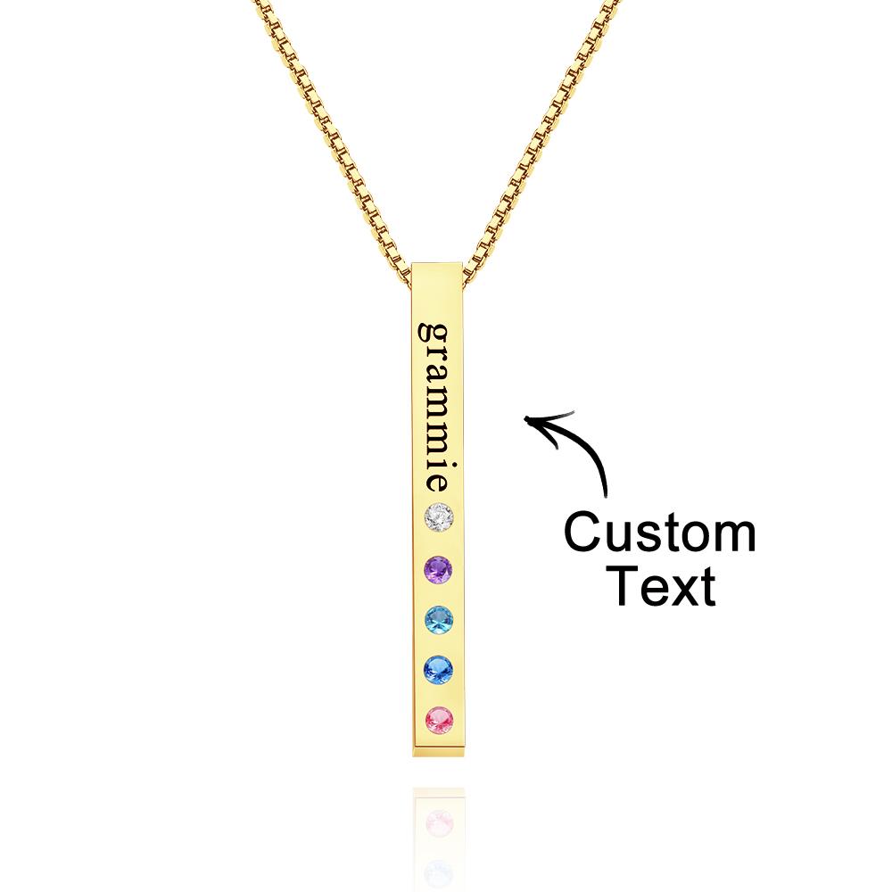 Custom Engraved Birthstone Charm - Personalized Engraved Birthstone Charm