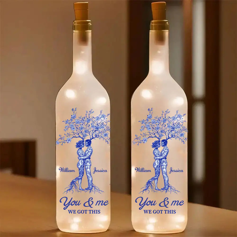 “You & Me, We Got This” Bottle Lamp – Custom Gift for Lovers, Personalized Home Décor