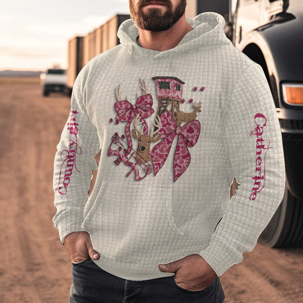 Country Girl - Personalized Hunting Waffle Hoodie