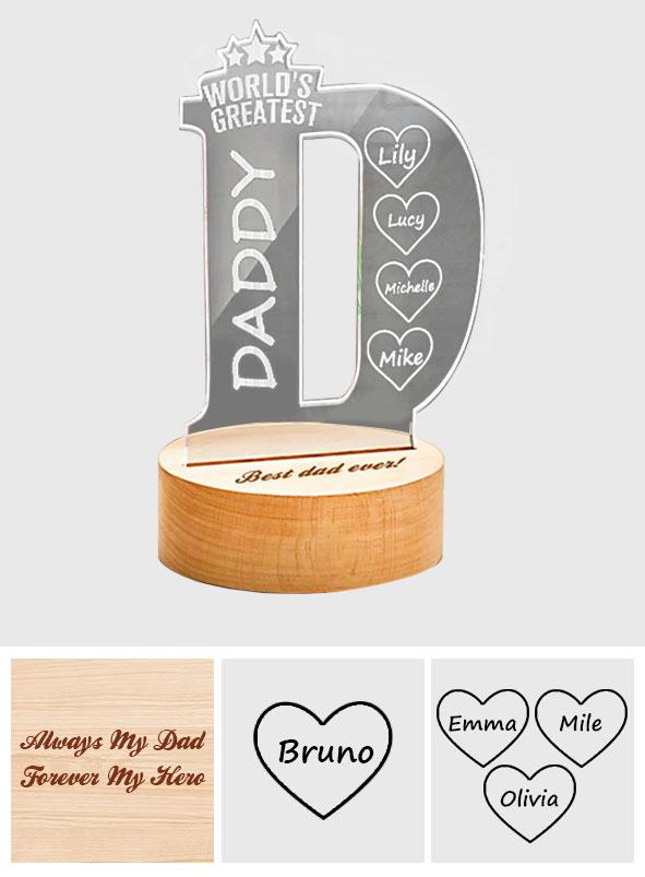 Best Dad Ever - Personalized Father Photo Crystal Plaque