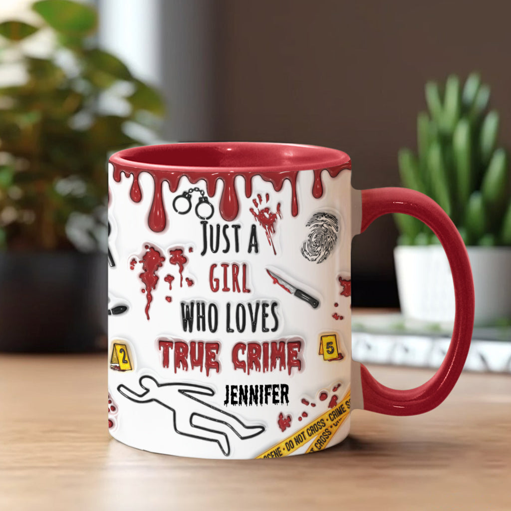 Just A Girl Who Loves True Crime - Personalized Accent Mug
