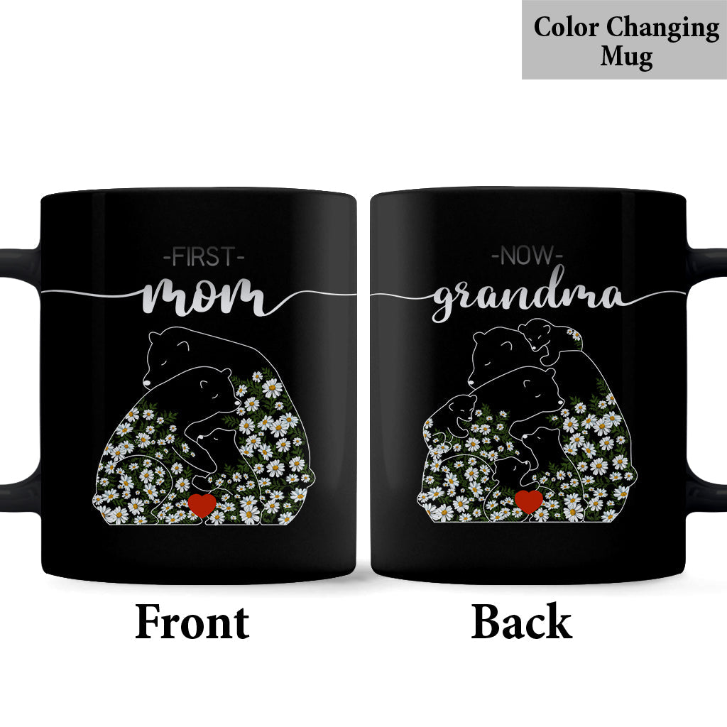 First Mom Now Grandma Bear Daisy - Personalized Grandma Mug