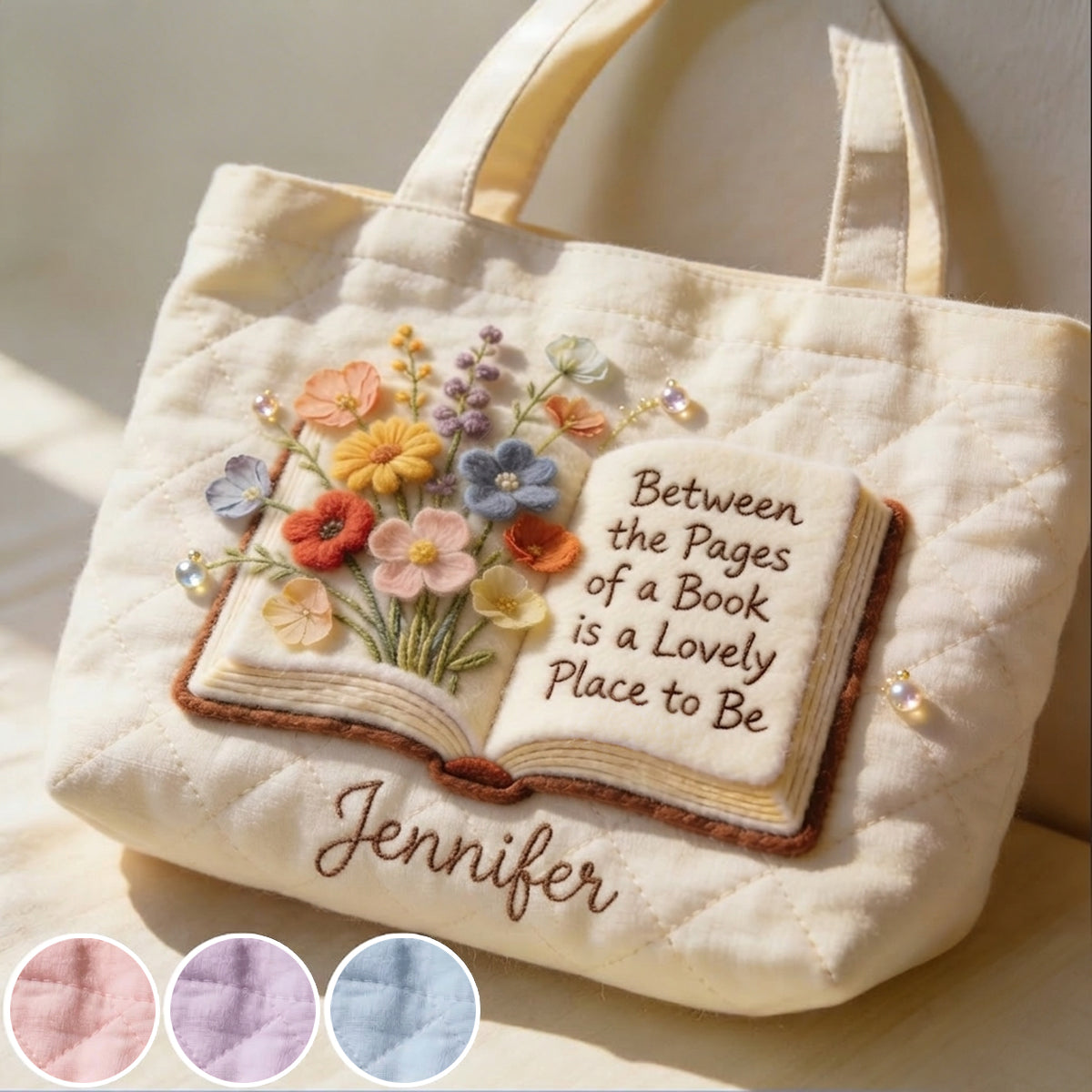 Custom Any Photo - Personalized Book Quilted Tote Bag