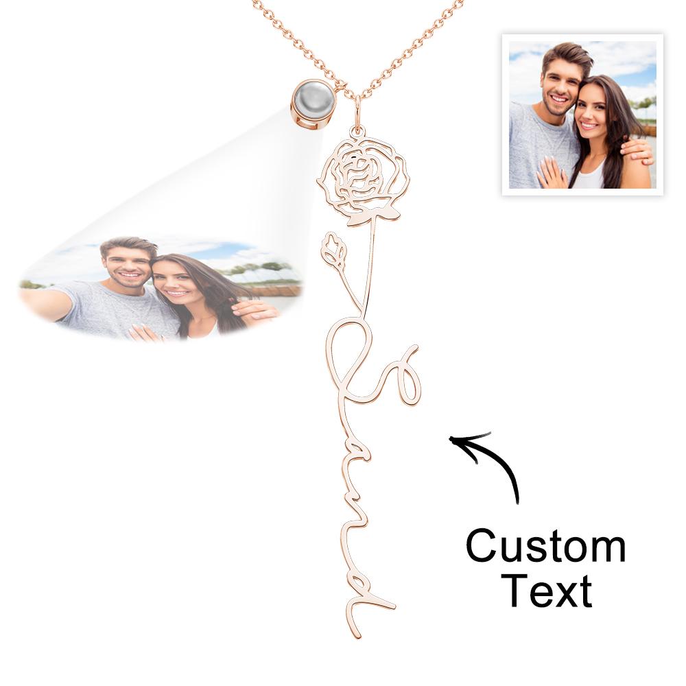 Birth Flower Photo Projection Charm - gift for anyone, who lost a loved one - Personalized Birth Flower Photo Projection Charm