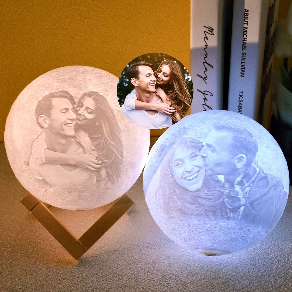 Any Photo - gift for cat lover, dog lover - Personalized Photo Moon Lamp