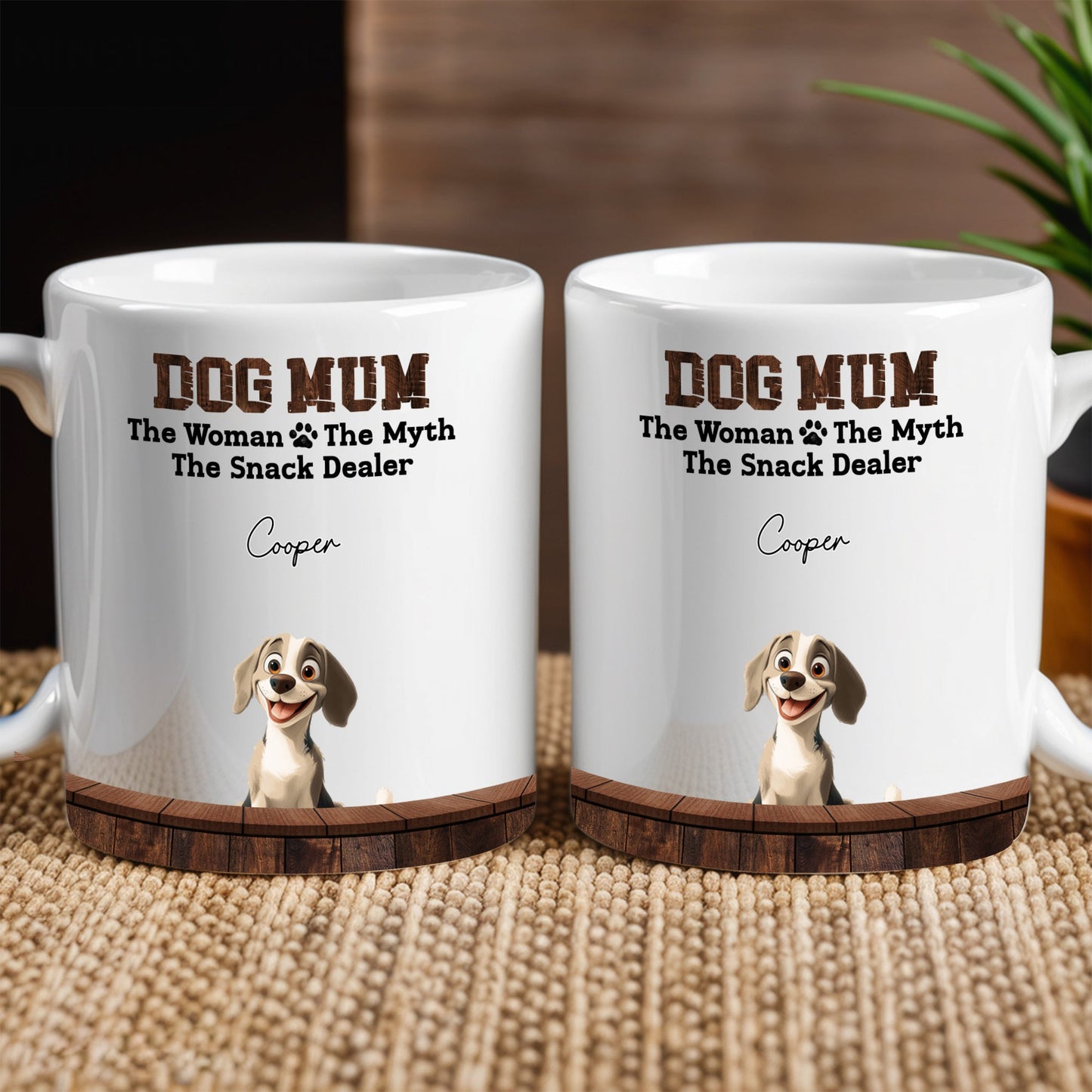 Dog Mum - The Myth, The Snack Dealer' Themed Mug – White Ceramic, Ideal Gift for Pet Lovers on Mother’s Day or for Home Use