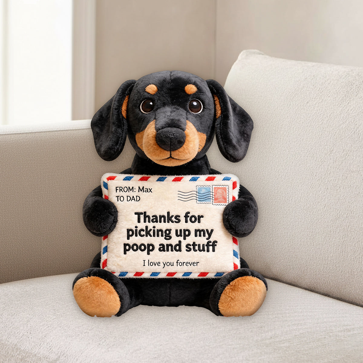 Letter For Dad And Mom - Personalized Dog Premium Faux Fur Pillow