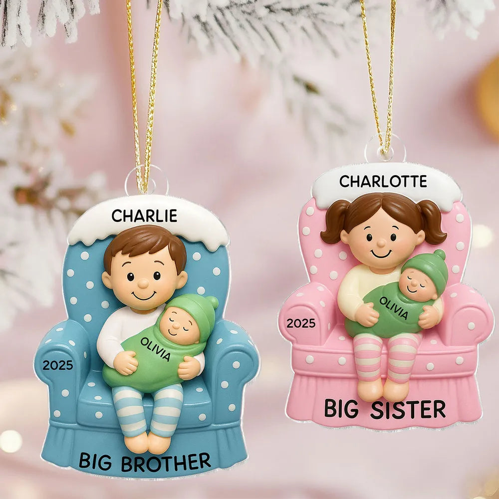 Custom Acrylic Ornament for Big Brother & Sister Gift