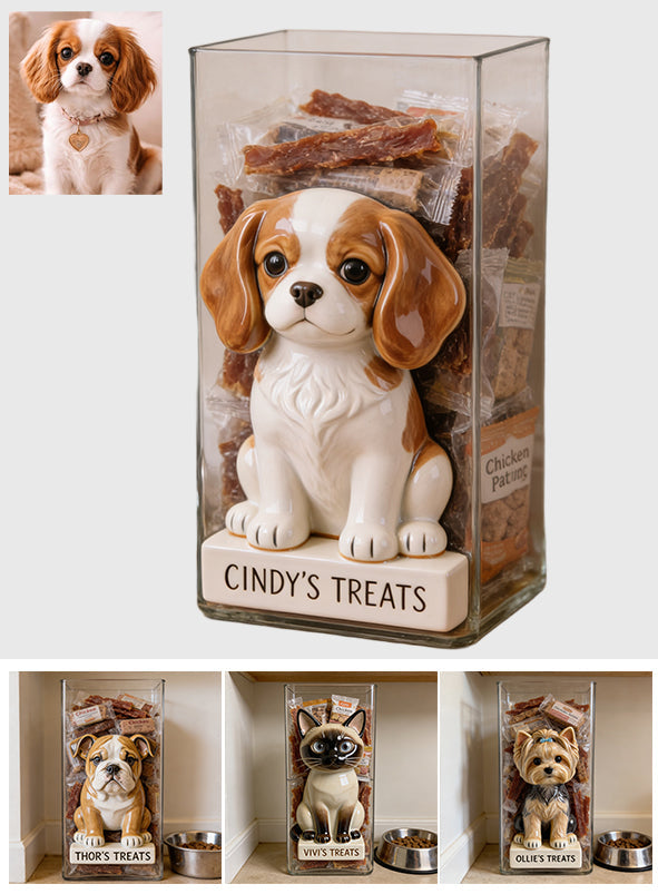 Custom Any Photo Pet Treats - Personalized Dog Acrylic Pot