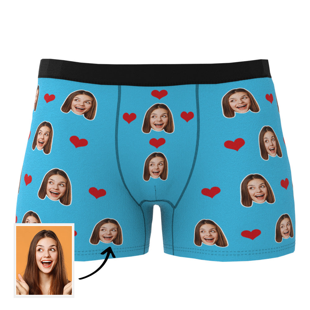 Custom Wife Or Girlfriend Face Boxers - Personalized Couple Men's boxer briefs