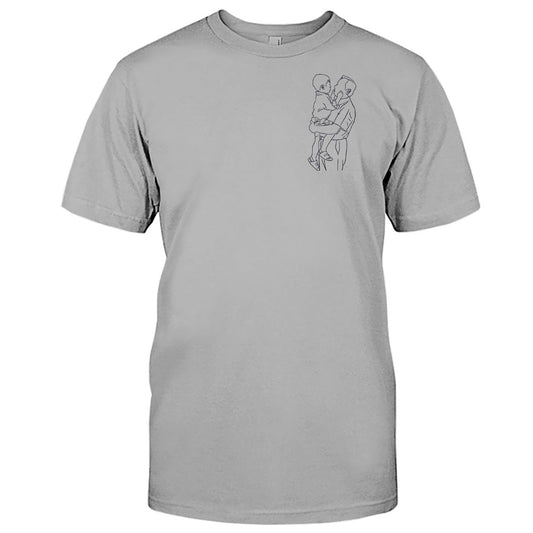 Custom Line Art - Personalized Grandpa Embroidered T-shirt