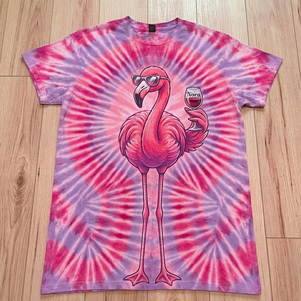 Chill Flamingo Tie Dye Shirt - Personalized Flamingo All Over Shirt