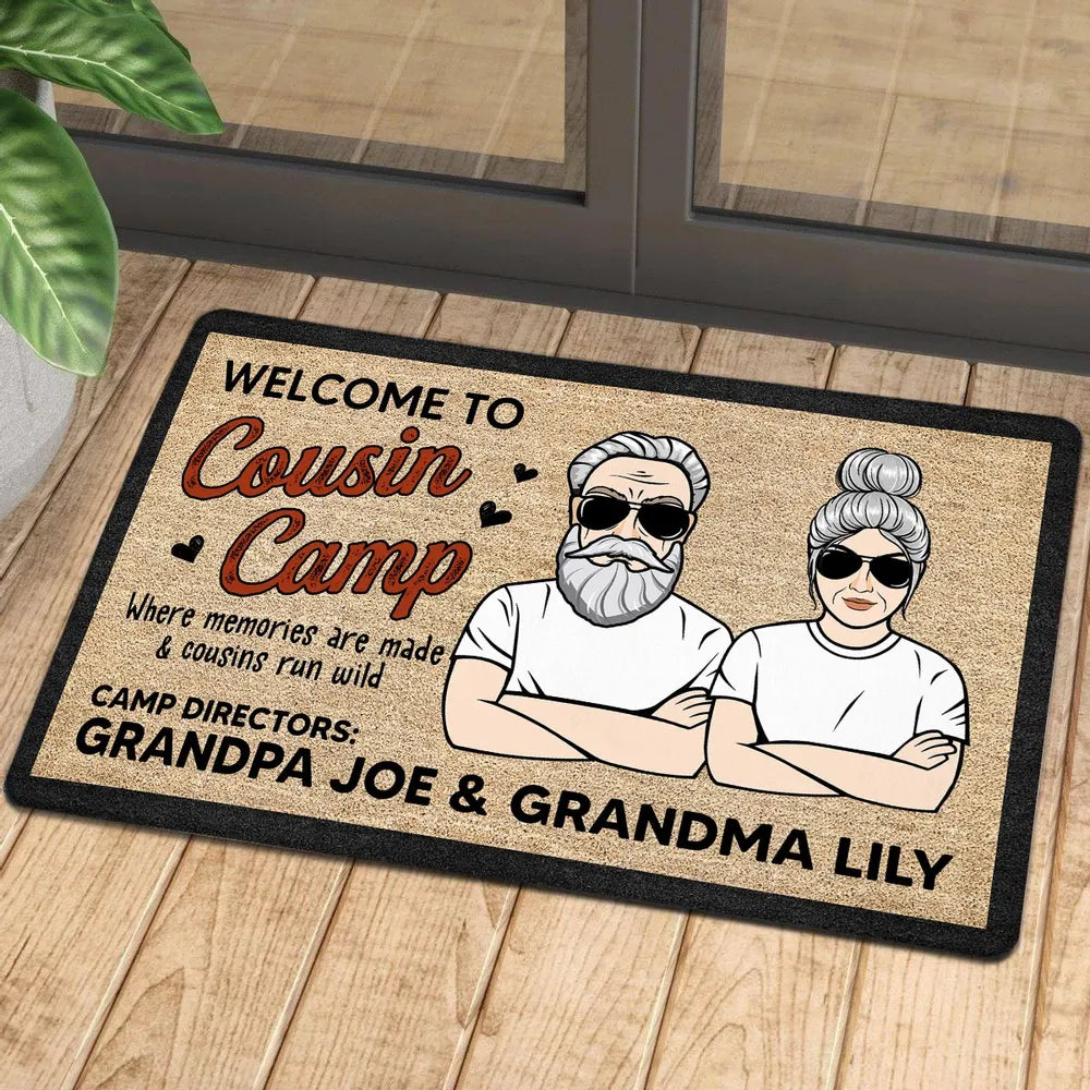 Doormat – Welcome to Cousin Camp Personalized Grandparent Mat