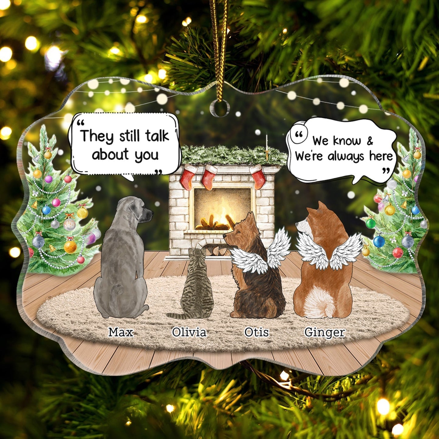 Pet Memory Acrylic Ornament – Heavenly Pets Theme, Perfect Memorial for Beloved Pets