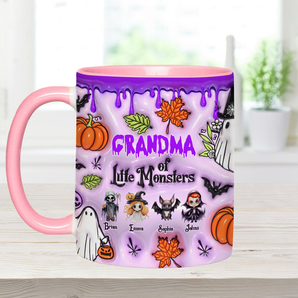 Grandma Of Little Monsters Any Title - Personalized Grandma Accent Mug