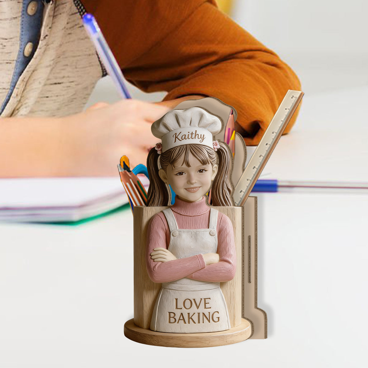 Love Baking - Personalized Wooden Baking Utensils Holder