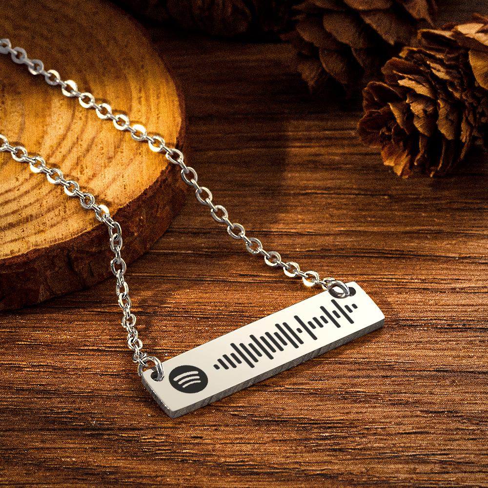 Personalized Bar Spotify Code Engraved Name Charm