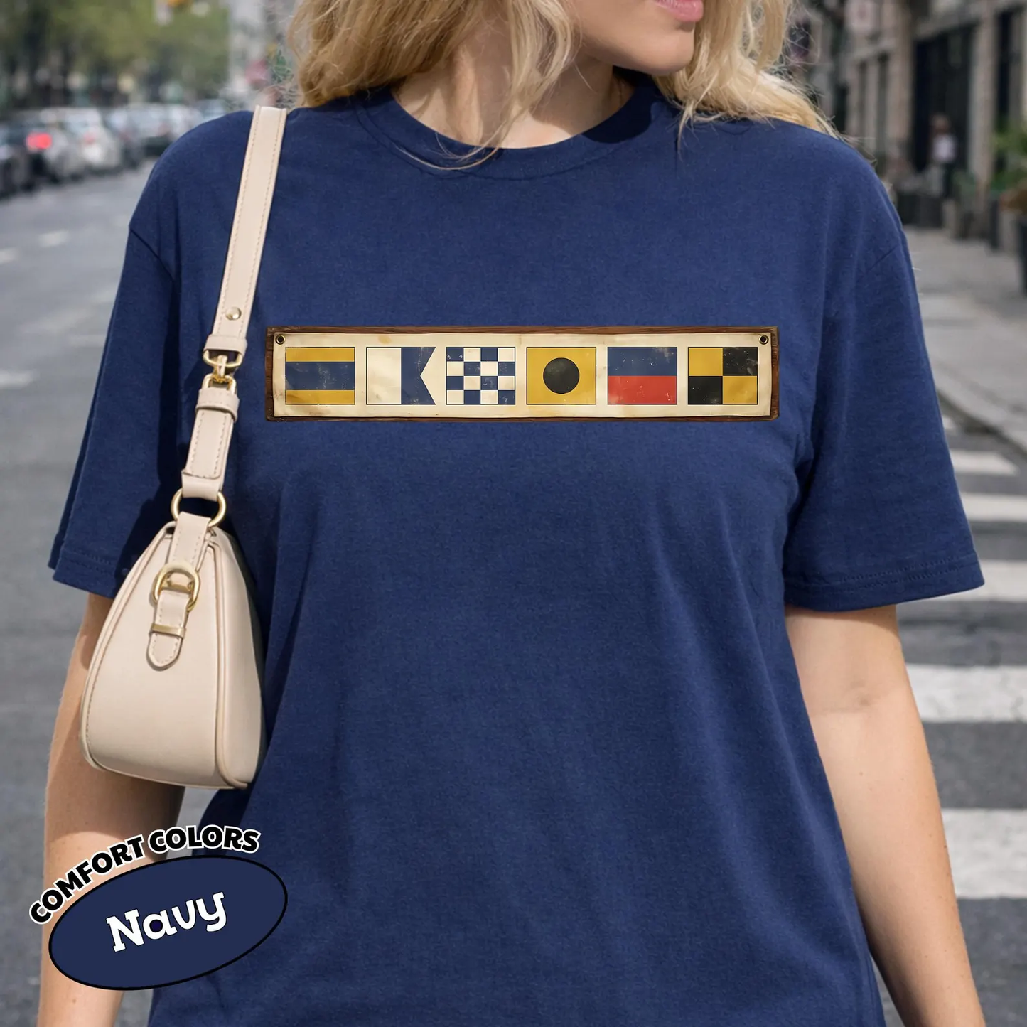 Custom Coastal Polyester Twill Tote Bag, Nautical Flag Graphic, Ocean Vibes for Everyday Errands, Thoughtful Unique Gift