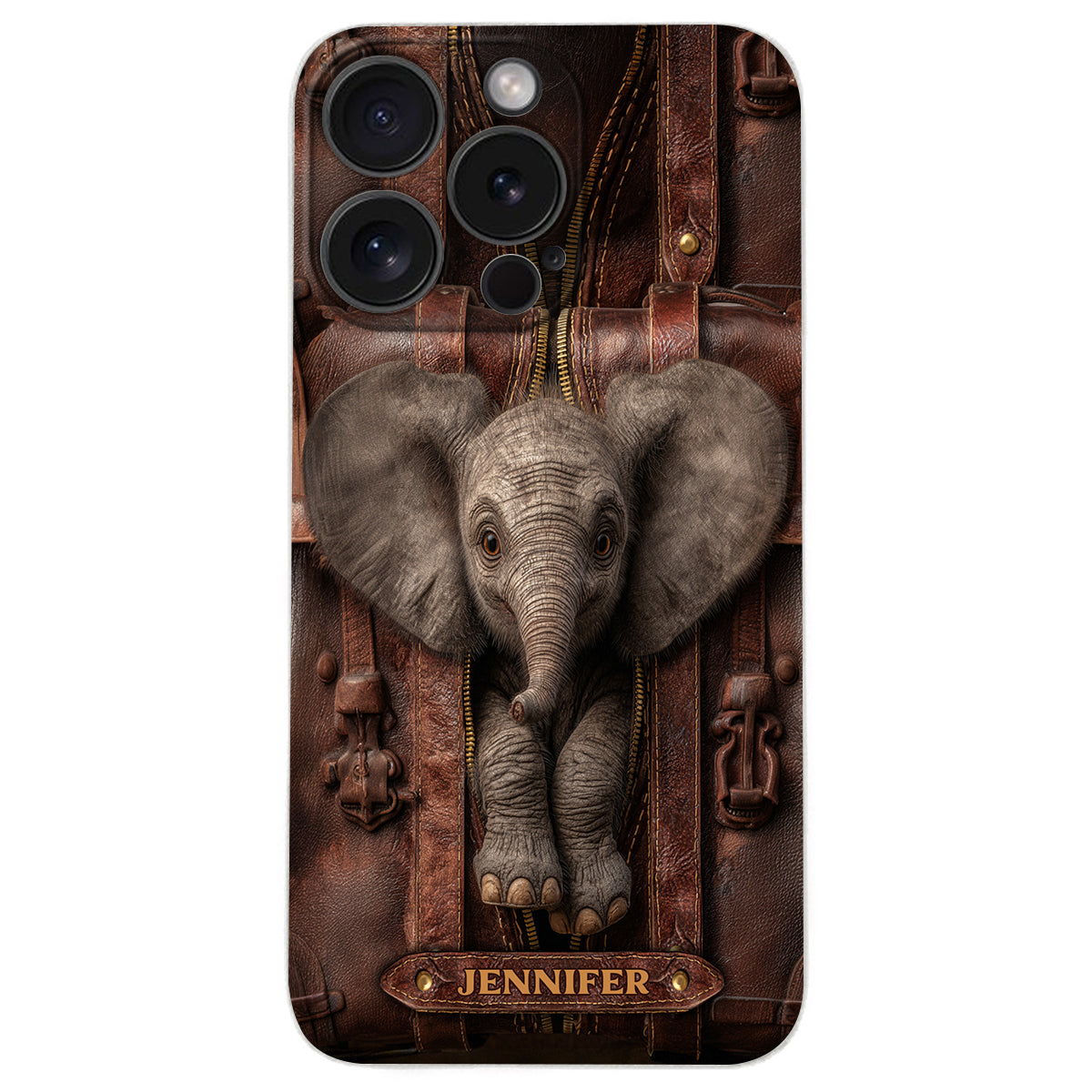 Just A Girl Who Loves Elephant - Personalized Elephant Leather Phone Case