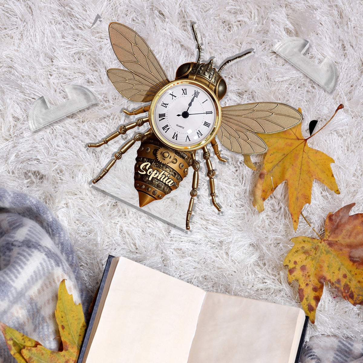 Bee Lovers - Personalized Bee Acrylic Clock Plaque