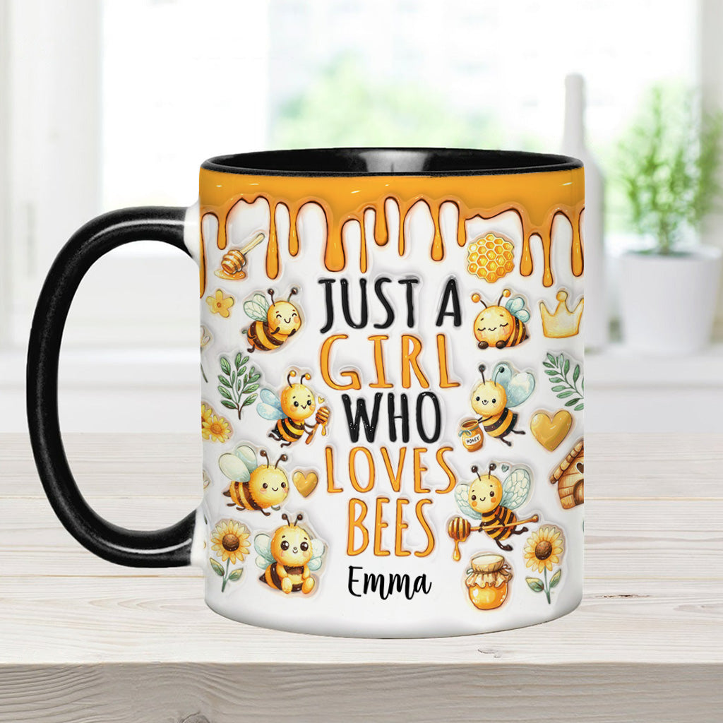 Just A Girl Who Loves Bees - Personalized Bee Accent Mug