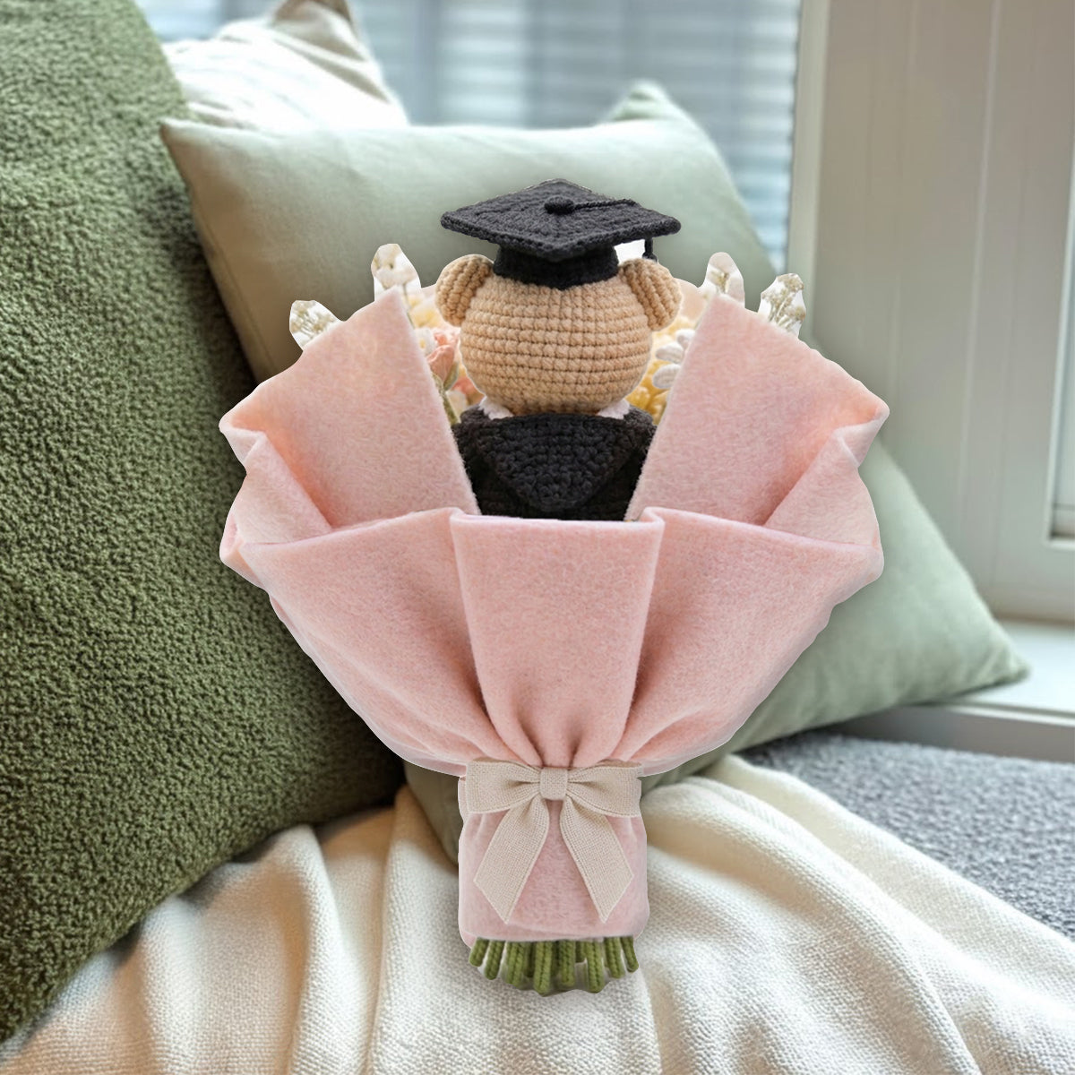 Graduation Bouquet - Personalized Graduation Premium Faux Fur Pillow