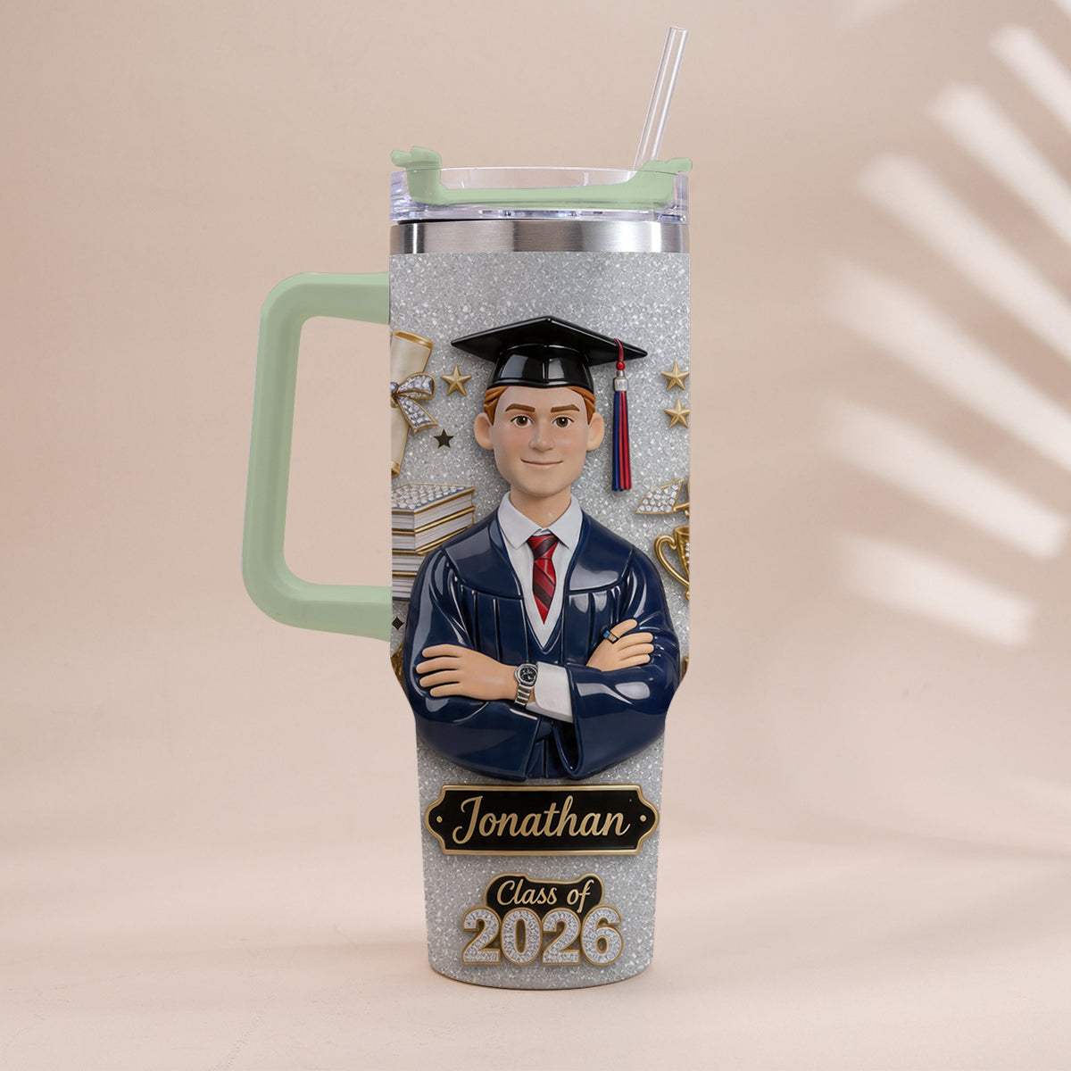 Graduation Girl - Personalized Graduation Tumbler With Handle