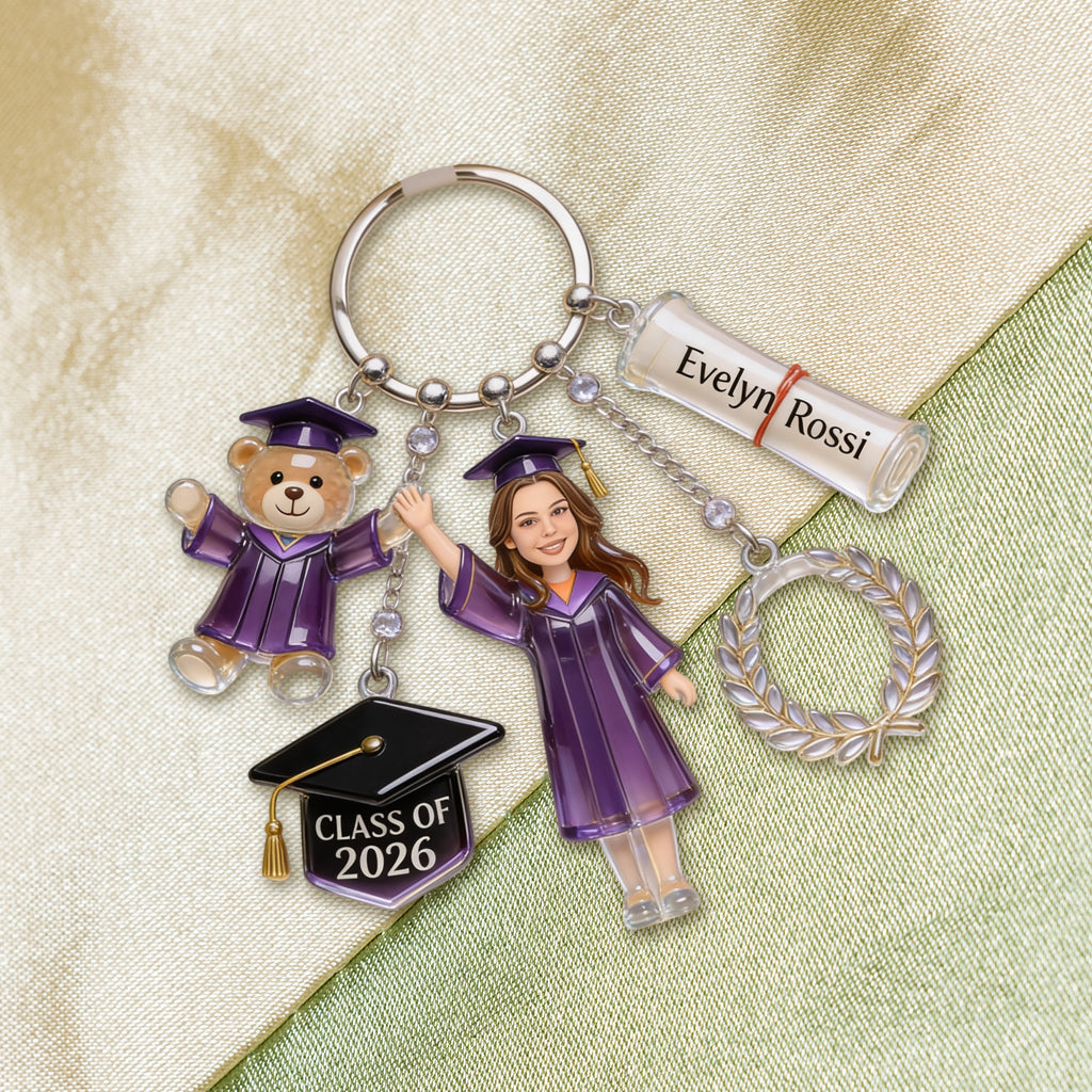 Class Of 2026 - Personalized Graduation Premium Keychain With Charms