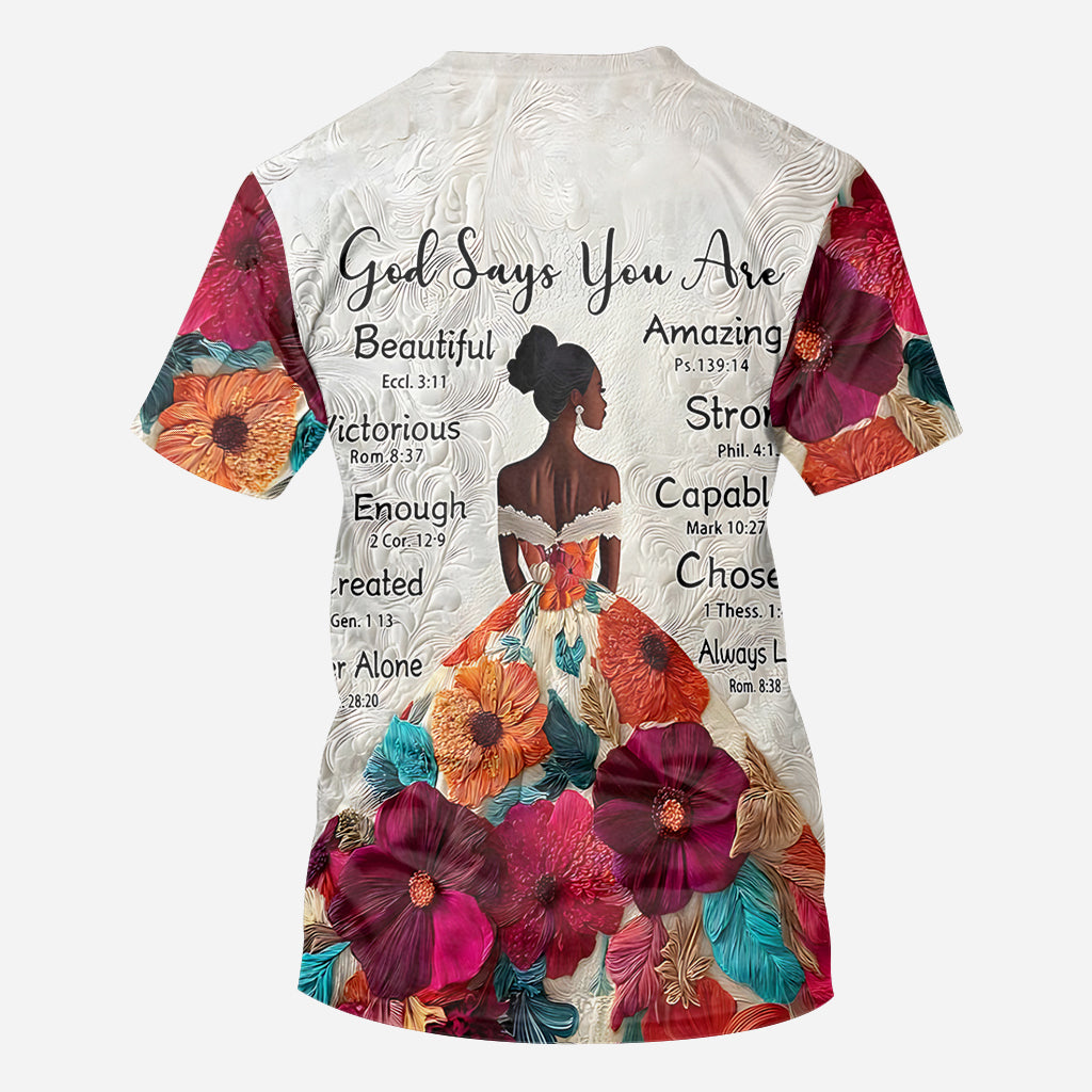 God Says You Are - Personalized African American All Over Shirt