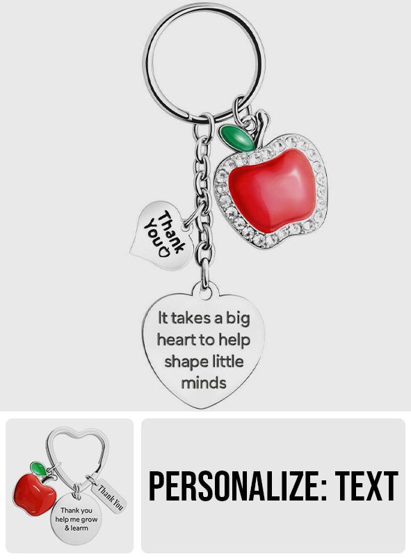 Apple Teacher Appreciation Gift Thank You for Helping Me Grow - Personalized Keychain