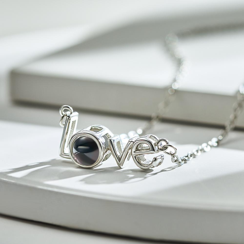 Love - Personalized Couple LOVE Picture Projection Necklace