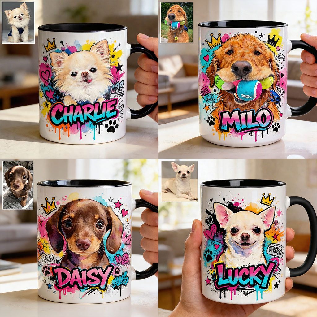 Custom Any Pet Photo - Personalized Dog Accent Mug