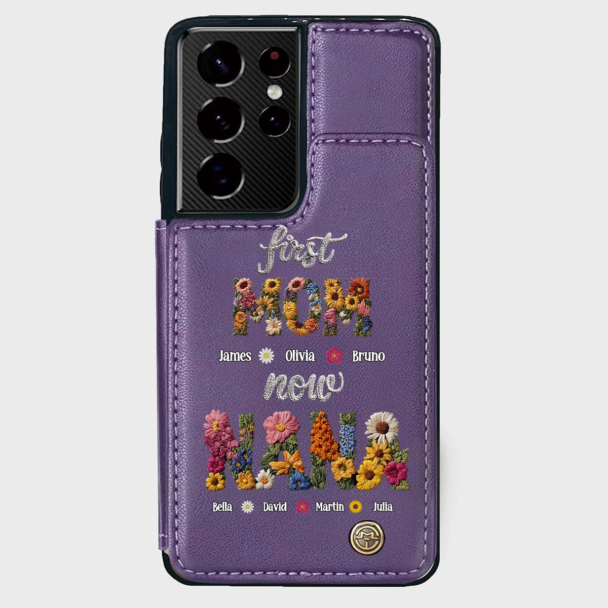 First Mom Now Grandma - Personalized Grandma Wallet Phone Case