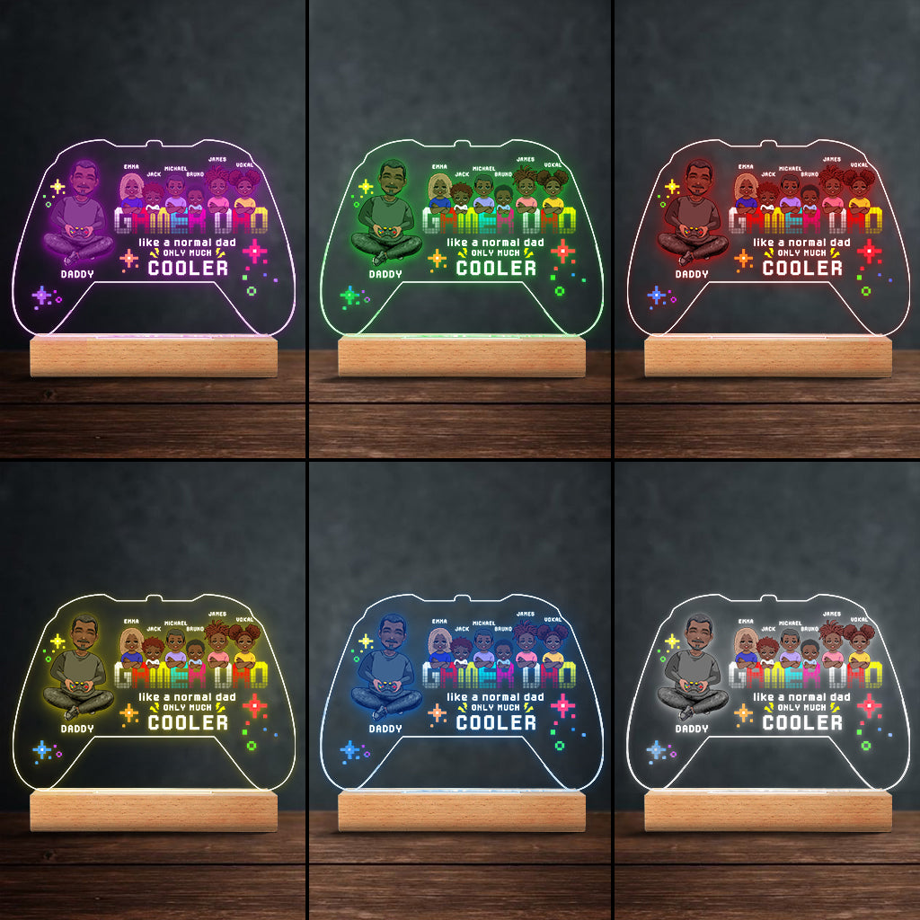 Gamer Dad - Personalized Video Game Shaped Plaque Light Base