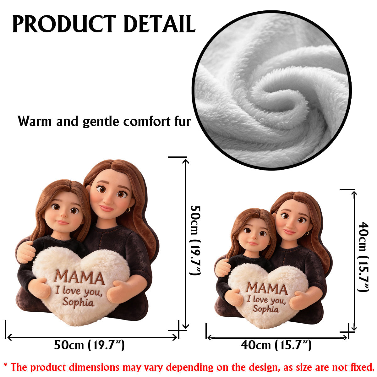 I Love You - Personalized Mother Faux Fur Shaped Pillow