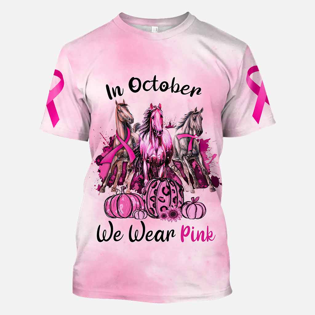 In October We Wear Pink - Breast Cancer Awareness All Over T-shirt and Hoodie
