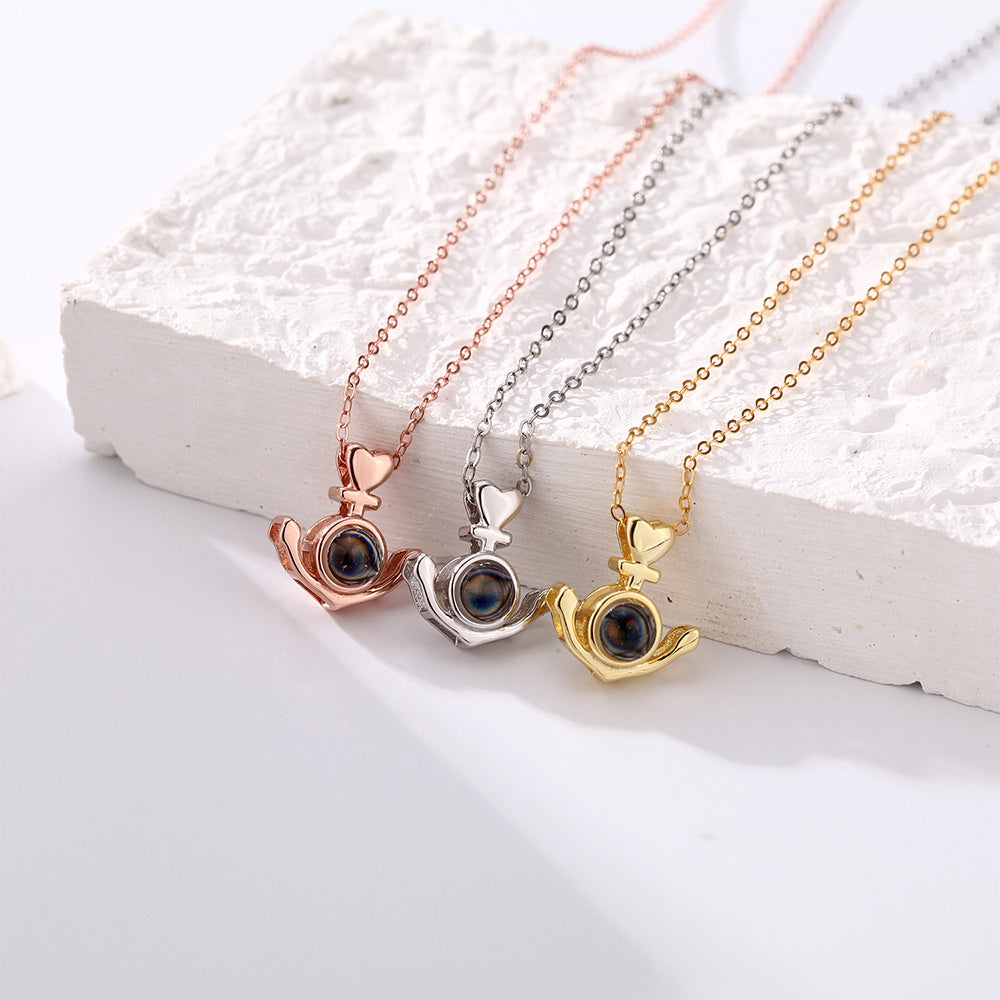 Anchor - Personalized 925 Sterling Silver Anchor Projection Necklace