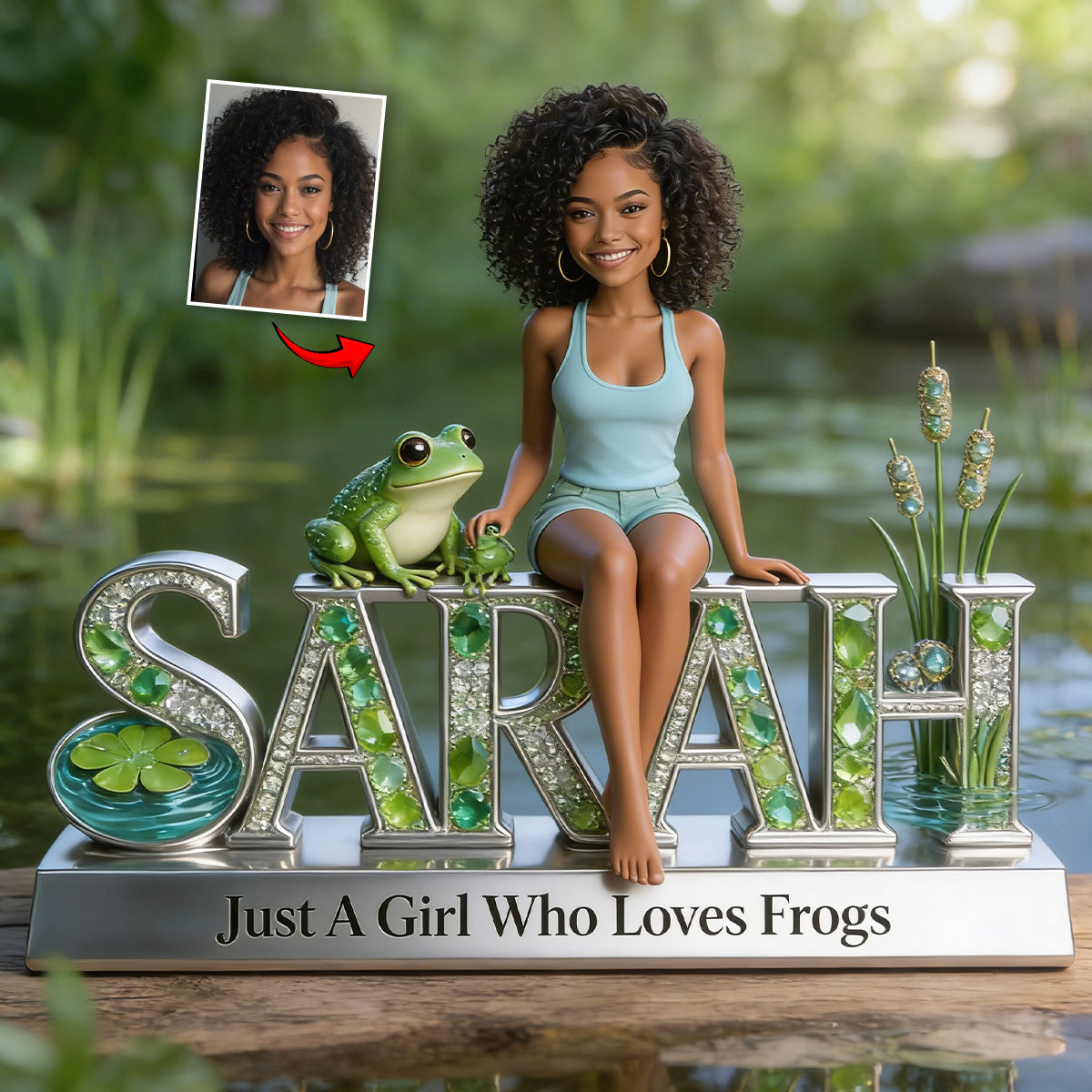 Just A Girl Who Loves Frogs - Personalized Frog Custom Shaped Acrylic Plaque