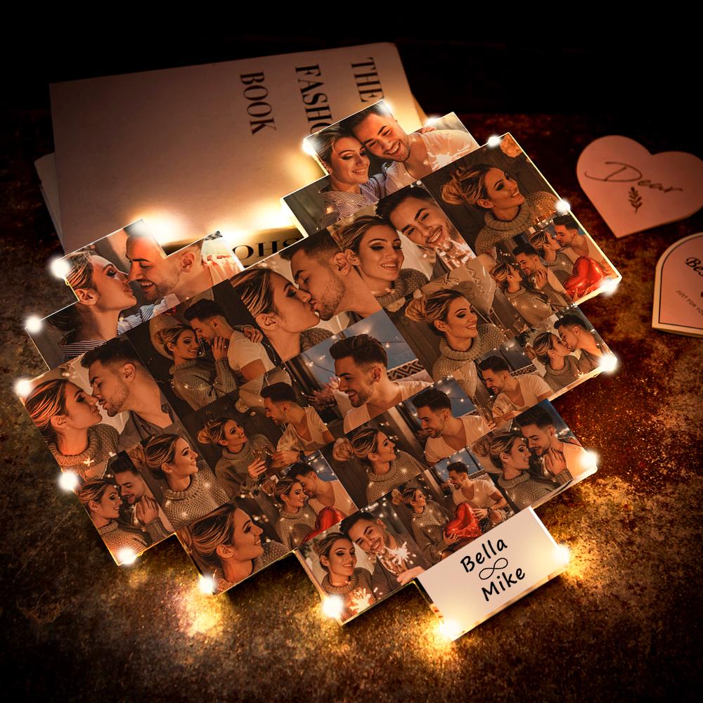 Custom Heart Photo Lamp - Personalized Couple Lamp