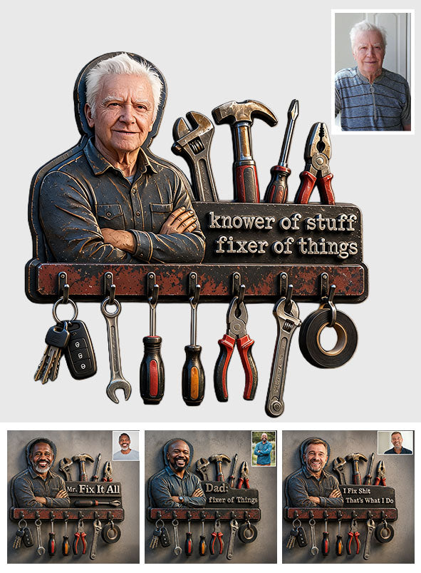 Father's Day Gift Idea - Personalized Father Custom Shaped Hanging Rack