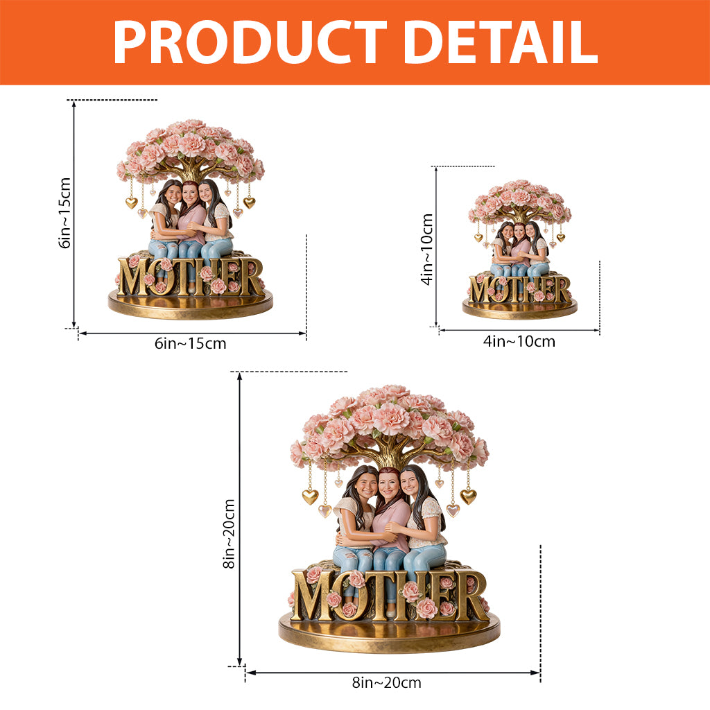 Custom Any Photo Birth Flower Gift For Mom, Grandma - Personalized Mother Custom Shaped Acrylic Plaque