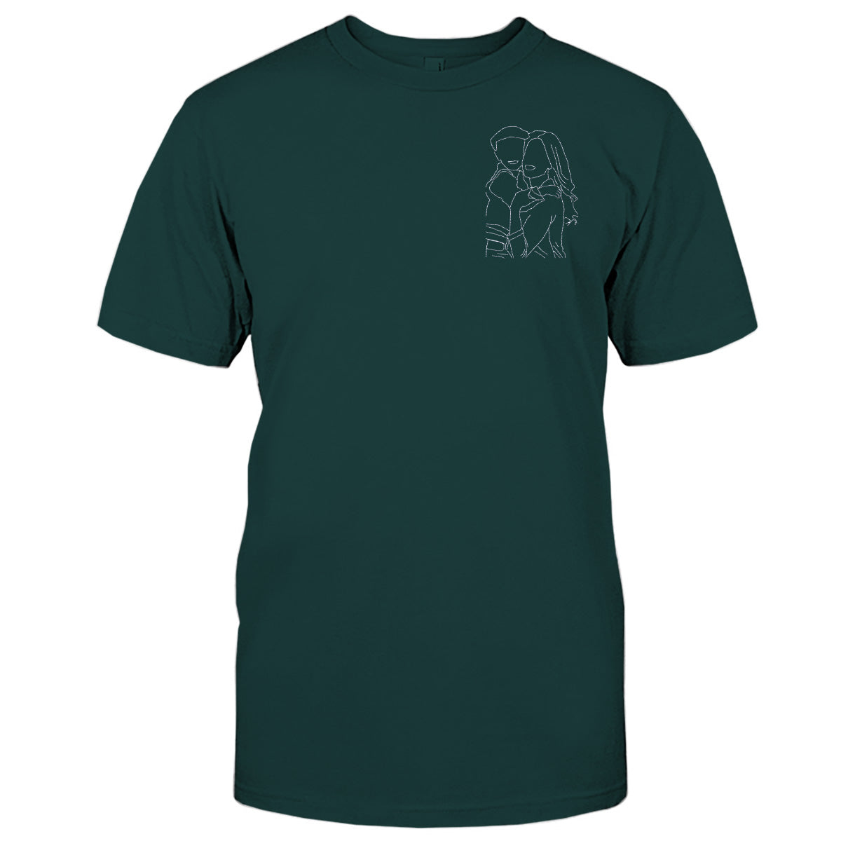 Custom Line Art - Personalized Step Mom Embroidered T-shirt