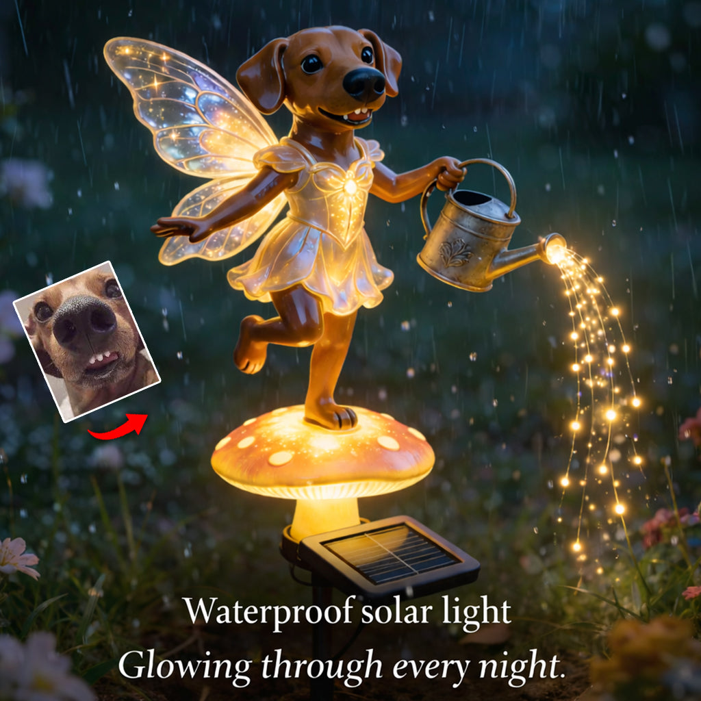 Custom from Any Photo, Garden Lamp - Personalized Dog Garden Solar Light