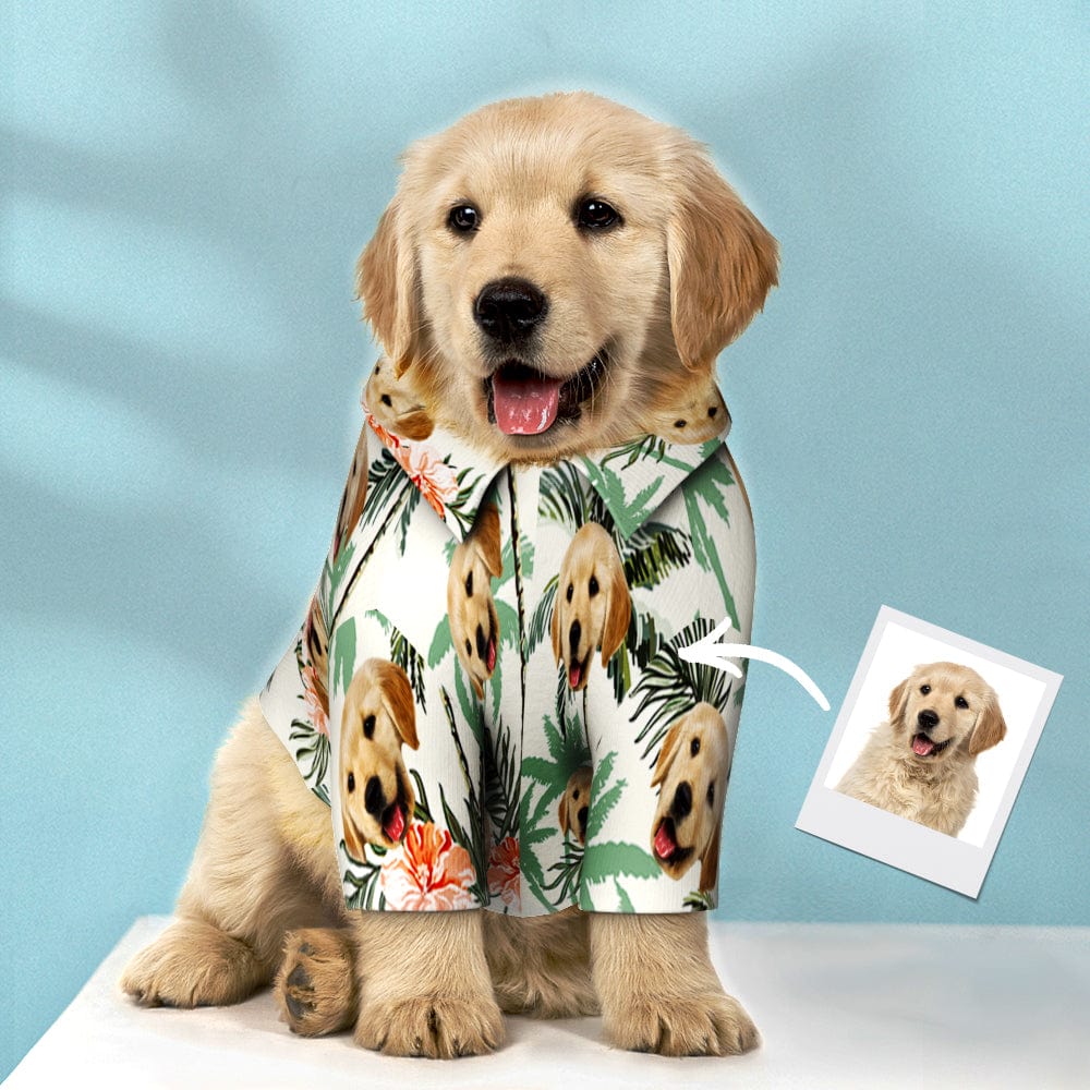 Custom Coconut Tree Pet Beach Shirt Clothes Gift for Pets - Personalized Hawaiian Dog Shirt