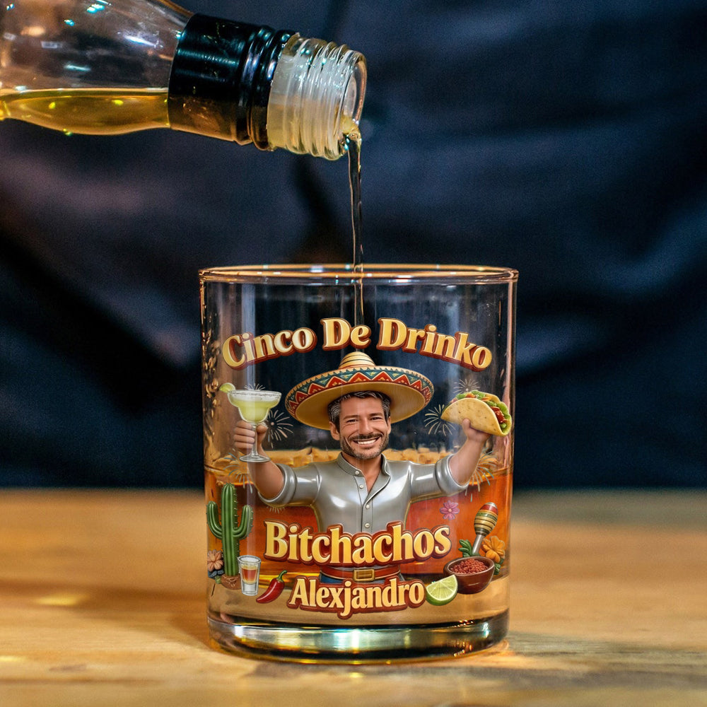 Cinco De Drinko - Personalized Cinco de Mayo Whiskey Glass
